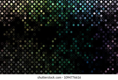 Dark Multicolor, Rainbow vector  layout with circle shapes. Abstract illustration with colored bubbles in nature style. Pattern can be used as texture of water, rain drops.
