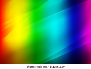 Dark Multicolor, Rainbow vector layout with flat lines. Modern geometrical abstract illustration with staves. The pattern can be used as ads, poster, banner for commercial.