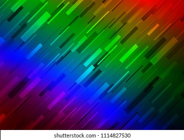 Dark Multicolor, Rainbow vector layout with flat lines. Modern geometrical abstract illustration with staves. The pattern can be used for busines ad, booklets, leaflets