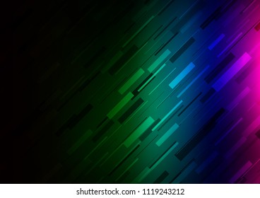 Dark Multicolor, Rainbow vector layout with flat lines. Glitter abstract illustration with colored sticks. The pattern can be used for websites.