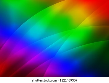 Dark Multicolor, Rainbow vector layout with flat lines. Decorative shining illustration with lines on abstract template. The pattern can be used as ads, poster, banner for commercial.
