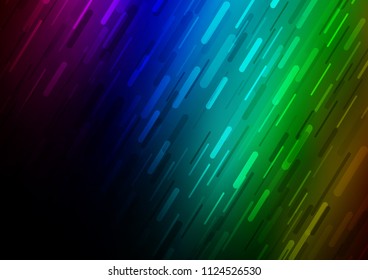 Dark Multicolor, Rainbow vector layout with flat lines. Glitter abstract illustration with colored sticks. Smart design for your business advert.