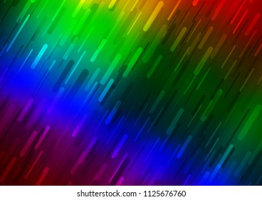 Dark Multicolor, Rainbow vector layout with flat lines. Blurred decorative design in simple style with lines. Best design for your ad, poster, banner.