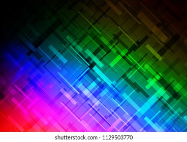 Dark Multicolor, Rainbow vector layout with flat lines. Decorative shining illustration with lines on abstract template. Smart design for your business advert.