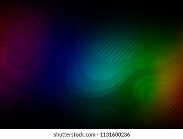 Dark Multicolor, Rainbow vector layout with flat lines. Decorative shining illustration with lines on abstract template. Best design for your ad, poster, banner.