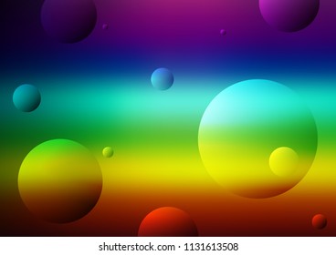 Dark Multicolor, Rainbow vector layout with circle shapes. Abstract illustration with colored bubbles in nature style. Completely new template for your brand book.