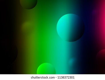 Dark Multicolor, Rainbow vector layout with circle shapes. Illustration with set of shining colorful abstract circles. The pattern can be used for aqua ad, booklets.