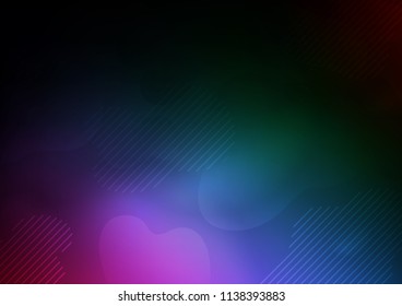 Dark Multicolor, Rainbow vector layout with flat lines. Shining colored illustration with narrow lines. The pattern can be used for websites.