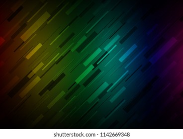Dark Multicolor, Rainbow vector layout with flat diagonal lines. Decorative shining illustration with lines on abstract template. Best design for your ad, poster, banner.