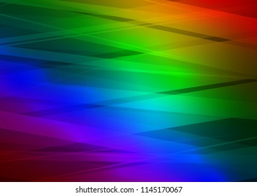 Dark Multicolor, Rainbow vector layout with flat lines. Blurred decorative design in simple style with lines. Best design for your ad, poster, banner.