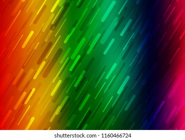 Dark Multicolor, Rainbow vector layout with flat lines. Shining colored illustration with narrow lines. The pattern can be used as ads, poster, banner for commercial.
