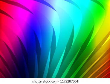 Dark Multicolor, Rainbow vector layout with flat lines. Decorative shining illustration with lines on abstract template. Best design for your ad, poster, banner.