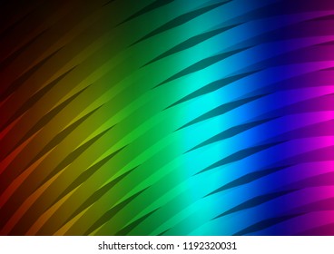 Dark Multicolor, Rainbow vector layout with flat lines. Decorative shining illustration with lines on abstract template. The template can be used as a background.