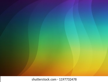 Dark Multicolor, Rainbow vector layout with flat lines. Decorative shining illustration with lines on abstract template. Best design for your ad, poster, banner.