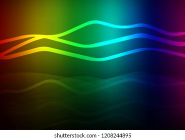 Dark Multicolor, Rainbow vector layout with flat lines. Decorative shining illustration with lines on abstract template. The pattern can be used for busines ad, booklets, leaflets