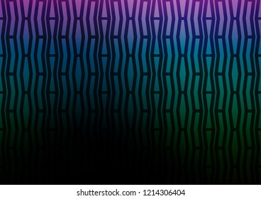 Dark Multicolor, Rainbow vector layout with flat lines. Lines on blurred abstract background with gradient. The pattern can be used for websites.
