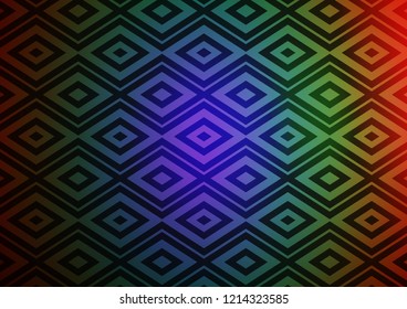 Dark Multicolor, Rainbow vector layout with lines, rectangle. Shining colorful illustration with lines, rectangles. Best design for your ad, poster, banner.