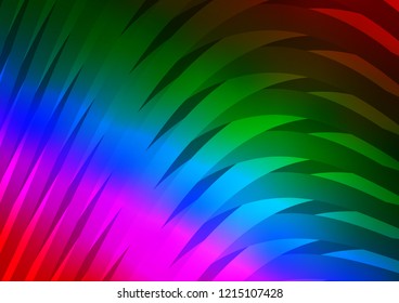 Dark Multicolor, Rainbow vector layout with flat lines. Shining colored illustration with narrow lines. The template can be used as a background.