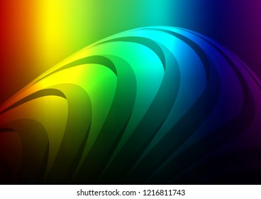 Dark Multicolor, Rainbow vector layout with flat lines. Lines on blurred abstract background with gradient. Smart design for your business advert.