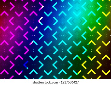 Dark Multicolor, Rainbow vector layout with flat lines. Blurred decorative design in simple style with lines. Best design for your ad, poster, banner.