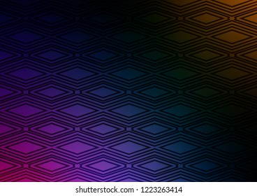 Dark Multicolor, Rainbow vector layout with lines, rectangle. Colorful decorative design in simple style with lines, rhombuses. Best design for your ad, poster, banner.