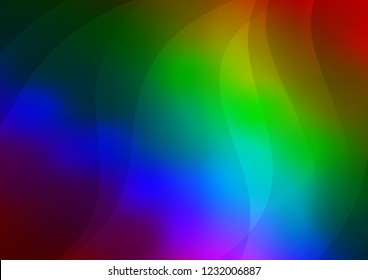 Dark Multicolor, Rainbow vector layout with flat lines. Shining colored illustration with narrow lines. The template can be used as a background.