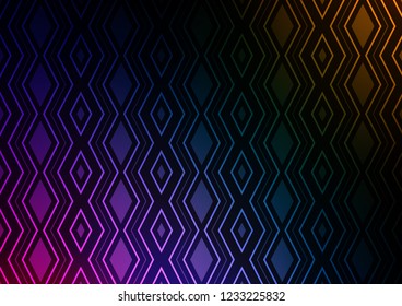 Dark Multicolor, Rainbow vector layout with lines, rectangle. Colorful lines, squares on abstract background with gradient. Pattern for business booklets, leaflets.