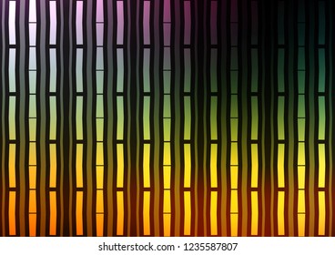 Dark Multicolor, Rainbow vector layout with flat lines. Lines on blurred abstract background with gradient. Best design for your ad, poster, banner.