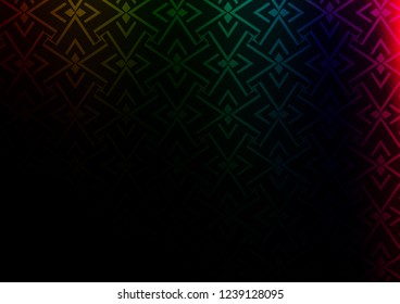 Dark Multicolor, Rainbow vector layout with flat lines. Glitter abstract illustration with colored sticks. Pattern for websites, landing pages.