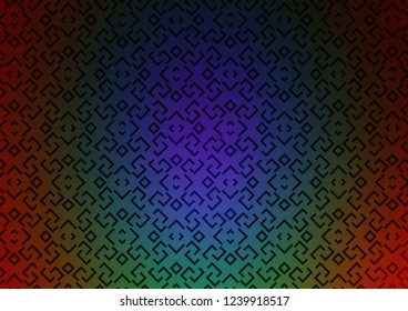 Dark Multicolor, Rainbow vector layout with flat lines. Modern geometrical abstract illustration with staves. Backdrop for TV commercials.