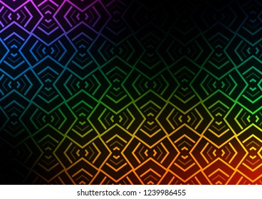 Dark Multicolor, Rainbow vector layout with flat lines. Shining colored illustration with narrow lines. Pattern for websites, landing pages.