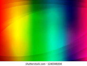 Dark Multicolor, Rainbow vector layout with flat lines. Lines on blurred abstract background with gradient. The template can be used as a background.