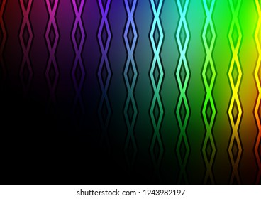 Dark Multicolor, Rainbow vector layout with lines, rectangle. Glitter abstract illustration with colorful lines, rhombuses. Smart design for your business advert.