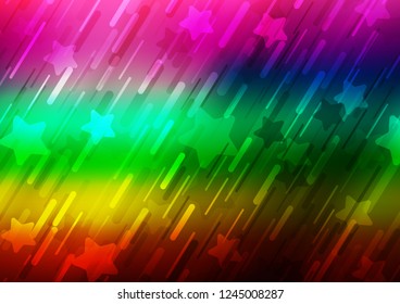 Dark Multicolor, Rainbow vector layout with flat lines. Modern geometrical abstract illustration with staves. Smart design for your business advert.