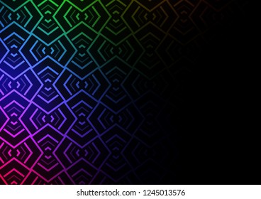 Dark Multicolor, Rainbow vector layout with flat lines. Shining illustration with lines on abstract template. Pattern for ads, posters, banners.