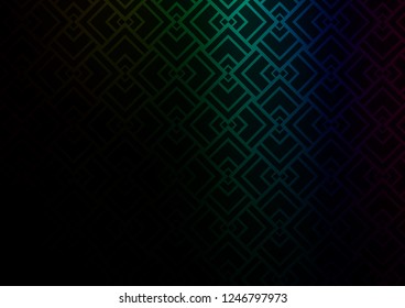 Dark Multicolor, Rainbow vector layout with flat lines. Shining illustration with lines on abstract template. Backdrop for TV commercials.