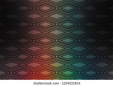 Dark Multicolor, Rainbow vector layout with lines, rectangle. Colorful lines, squares on abstract background with gradient. Smart design for your business advert.