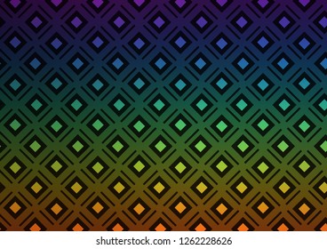 Dark Multicolor, Rainbow vector layout with lines, rectangle. Colorful illustration with lines, cubes on abstract template. Smart design for your business advert.