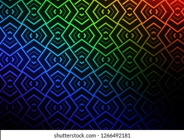 Dark Multicolor, Rainbow vector layout with flat lines. Modern geometrical abstract illustration with staves. Backdrop for TV commercials.
