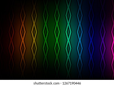 Dark Multicolor, Rainbow vector layout with lines, rectangle. Colorful illustration with lines, cubes on abstract template. Best design for your ad, poster, banner.