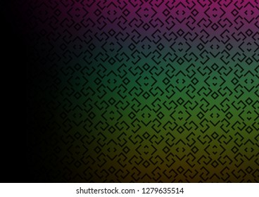 Dark Multicolor, Rainbow vector layout with flat lines. Lines on blurred abstract background with gradient. Best design for your ad, poster, banner.