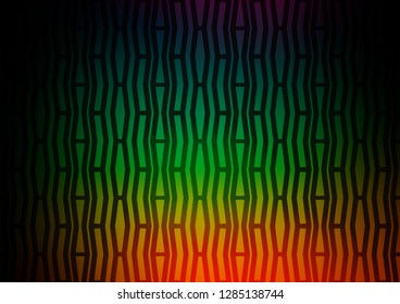 Dark Multicolor, Rainbow vector layout with flat lines. Modern geometrical abstract illustration with staves. The template can be used as a background.
