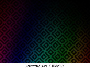 Dark Multicolor, Rainbow vector layout with lines, rectangle. Shining colorful illustration with lines, rectangles. Best design for your ad, poster, banner.