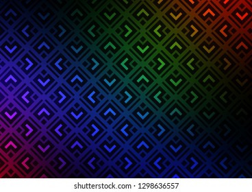 Dark Multicolor, Rainbow vector layout with lines, rectangle. Colorful decorative design in simple style with lines, rhombuses. Best design for your ad, poster, banner.