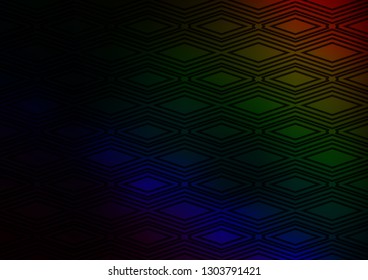 Dark Multicolor, Rainbow vector layout with lines, rectangle. Colorful illustration with lines, cubes on abstract template. Best design for your ad, poster, banner.