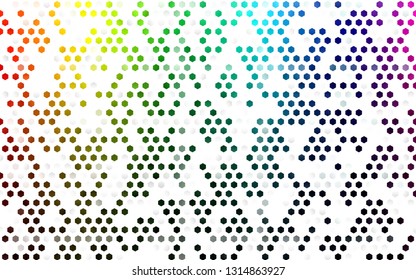 Dark Multicolor, Rainbow vector layout with hexagonal shapes. Colorful hexagons on white backdrop. New template for your brand book.