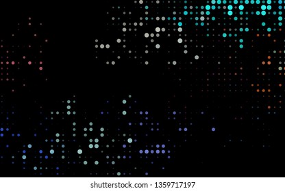 Dark Multicolor, Rainbow vector layout with circle shapes. Illustration with set of shining colorful abstract circles. Pattern of water, rain drops.