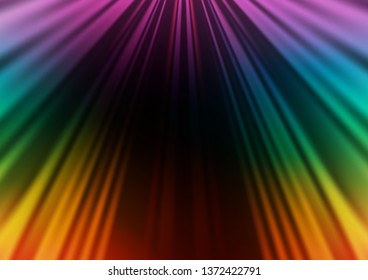 Dark Multicolor, Rainbow vector layout with flat lines. Decorative shining illustration with lines on abstract template. Best design for your ad, poster, banner.