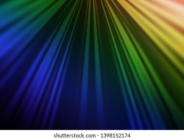 Dark Multicolor, Rainbow vector layout with flat lines. Decorative shining illustration with lines on abstract template. Pattern for websites, landing pages.