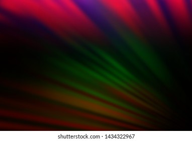 Dark Multicolor, Rainbow vector layout with flat lines. Lines on blurred abstract background with gradient. Pattern for websites, landing pages.